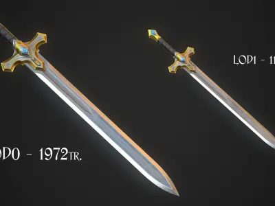 Sword A6 Low-poly 3D model