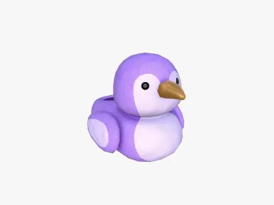 Slippers J06 Purple Bird - Costume Character Design Low-poly 3D model