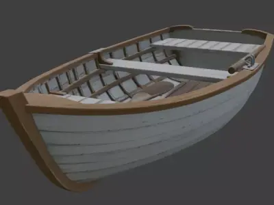 Wooden Boat 3d Model Small Boat Fish Boat 3D model