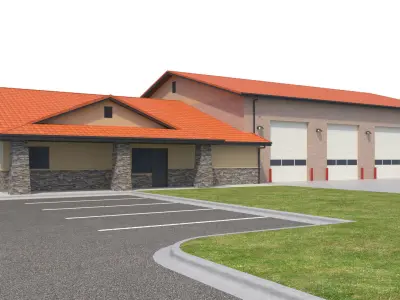 Commercial-037 Fire Station 3D model