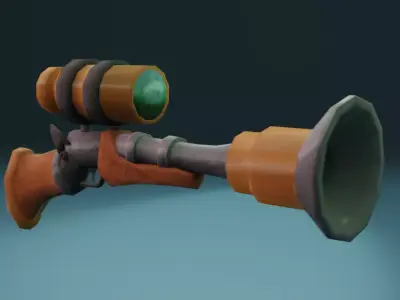 Gameready stylized blunderbuss Free low-poly 3D model