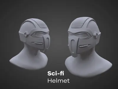 Sci-fi Helmet - PBR - Lowpoly - Low-poly 3D model