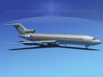 Boeing 727-200 Bare Metal 3D model
