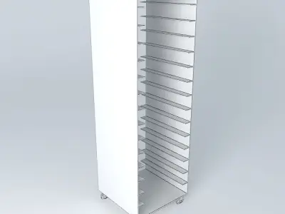 Kit metal rack with shelves on wheels Free 3D model