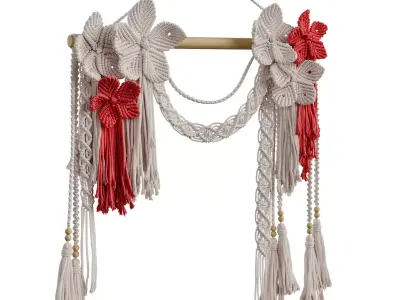 Macrame Flowers Wall Decoration 01 Free low-poly 3D model