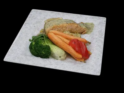 SALMON PESTO Low-poly 3D model