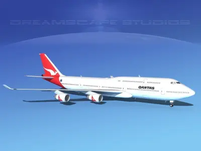 Boeing 747-8I Qantas 3D model