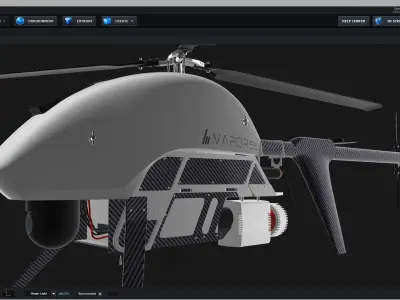 E3D - Vapor 55 Helicopter UAV Drone 3D model