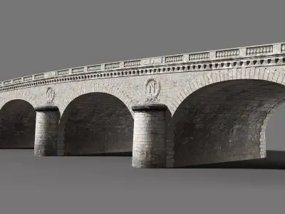 Seine bridge Low-poly 3D model