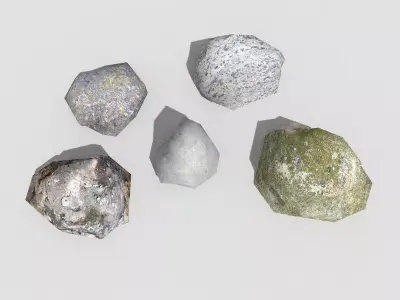 low poly rocks collection 3 four Low-poly 3D model