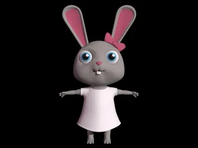 RABBIT GIRL Low-poly 3D model