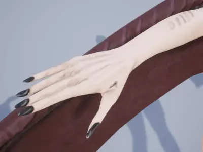 Succubus woman with bat wings Low-poly 3D model