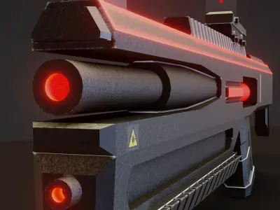 laser weapon game-ready Free low-poly 3D model