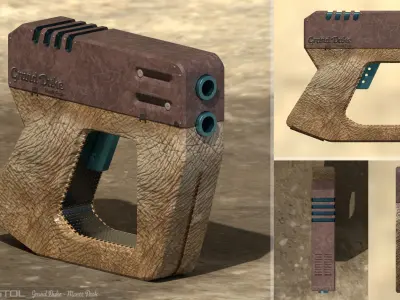 Cube Pistol Free low-poly 3D model