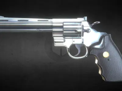 Magnum 357 Revolver Gun Weapon 3D PBR Game Ready Low Poly Low-poly 3D model