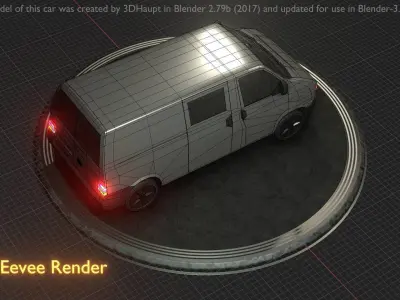 City Car 68 Commercial Transporter Type-C Silver Low-poly 3D model