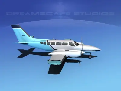 Cessna 404 Titan Courier V04 3D model
