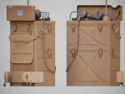 WW2 Faction US AND GERMANY Radios SCR-300 Feldfunksprecher F 3D Model Collection