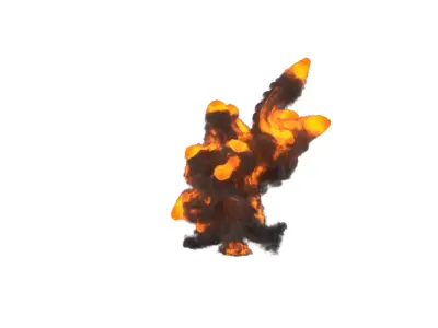 Explosion 2 flames 3D model