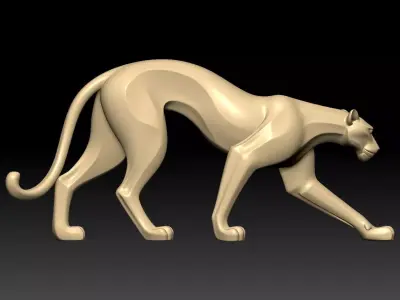 Leopard Sculpture 3D model