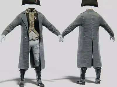 Soldier Napoleon Battlefield Rigged Low-poly 3D model