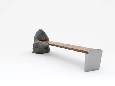 Stones Bench 3D model