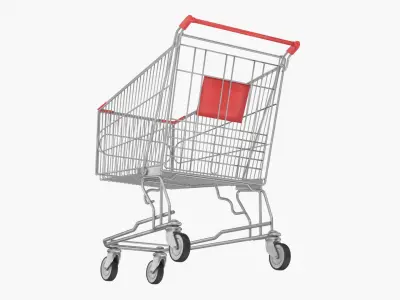 Shopping Cart Red 3D model