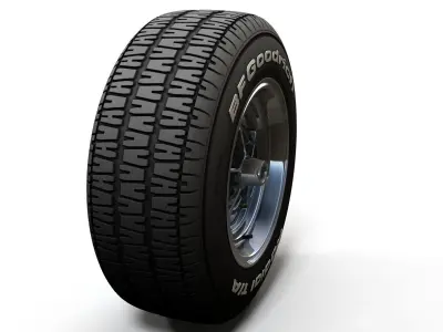 Muscle car wheel 3D model