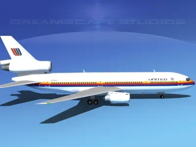 Douglas DC-10 United 1 3D model