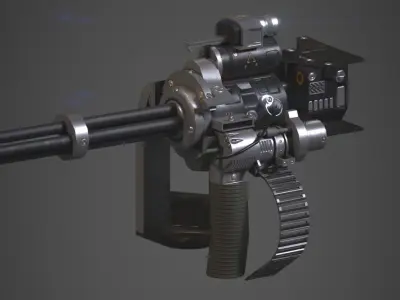 Deck Minigun Low-poly 3D model