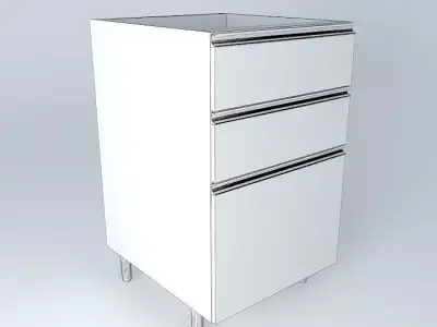 Counter with drawer and two drawers Free 3D model