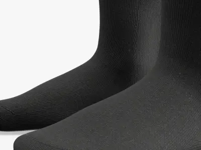 Mens Socks Pair Black 3D model