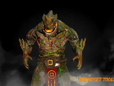 STONE  LIZARD Low-poly 3D model