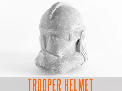 Star Trooper Wars Helmet Armor Low-poly 3D model