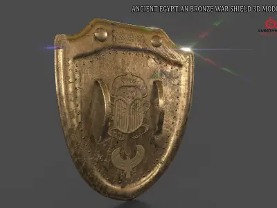 ANCIENT EGYPTIAN WAR SHIELD 3D MODEL Low-poly 3D model