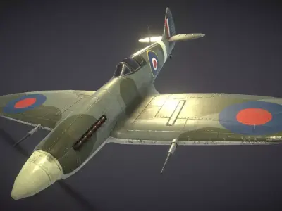 Supermarine Spitfire Low-poly 3D model