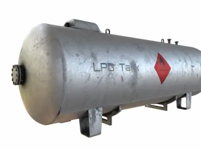 oil tank  with  LGP  tank Low-poly 3D model