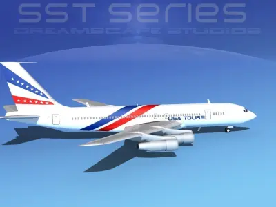 Boeing 707-320 SS USA Tours 3D model