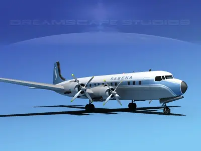 Douglas DC-7C Sabena 3D model