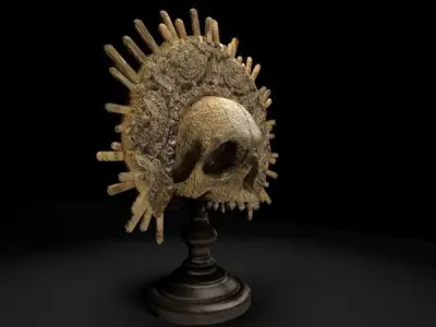 KingSkul skull with sunburst 3D model