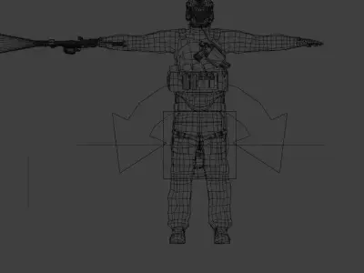 Ghost Simon Riley from Call Of Duty rigged Low-poly 3D model