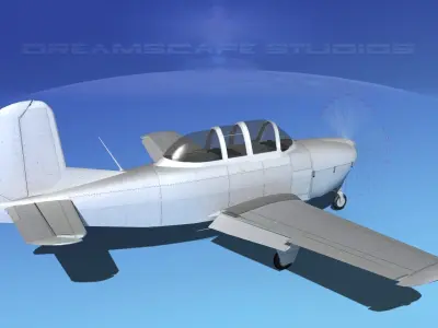 Beechcraft T-34 Mentor Bare Metal 3D model