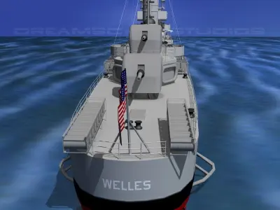 Gleaves Class Destroyer USS Welles 3D model