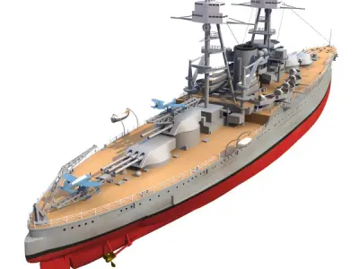 BB 36 USS Nevada 1941 3D model
