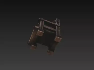 Medieval Spiked Torture Chair - PBR Low Poly Game Ready Low-poly 3D model