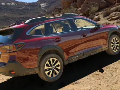 2025 Subaru Outback Crimson Red Dirty 3D model