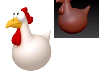 Chicken Cartoon 3D model