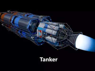 3 Expanse space ships bundle  Low-poly 3D model