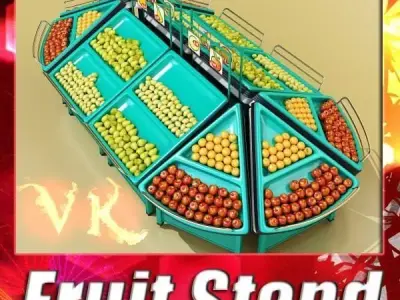 Fruit Stand Store Display 3D model