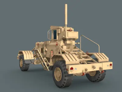 Husky mine detection vehicle Low-poly 3D model